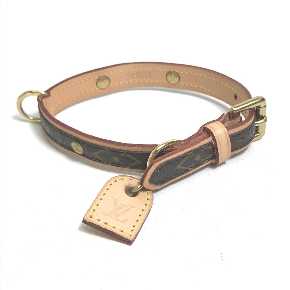 LOUIS VUITTON M58072 Monogram Collier Baxter PM Small Dog Collar, Canvas, Wom...
